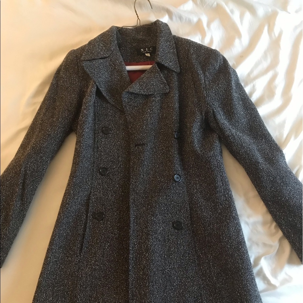 Women’s double breasted charcoal coat